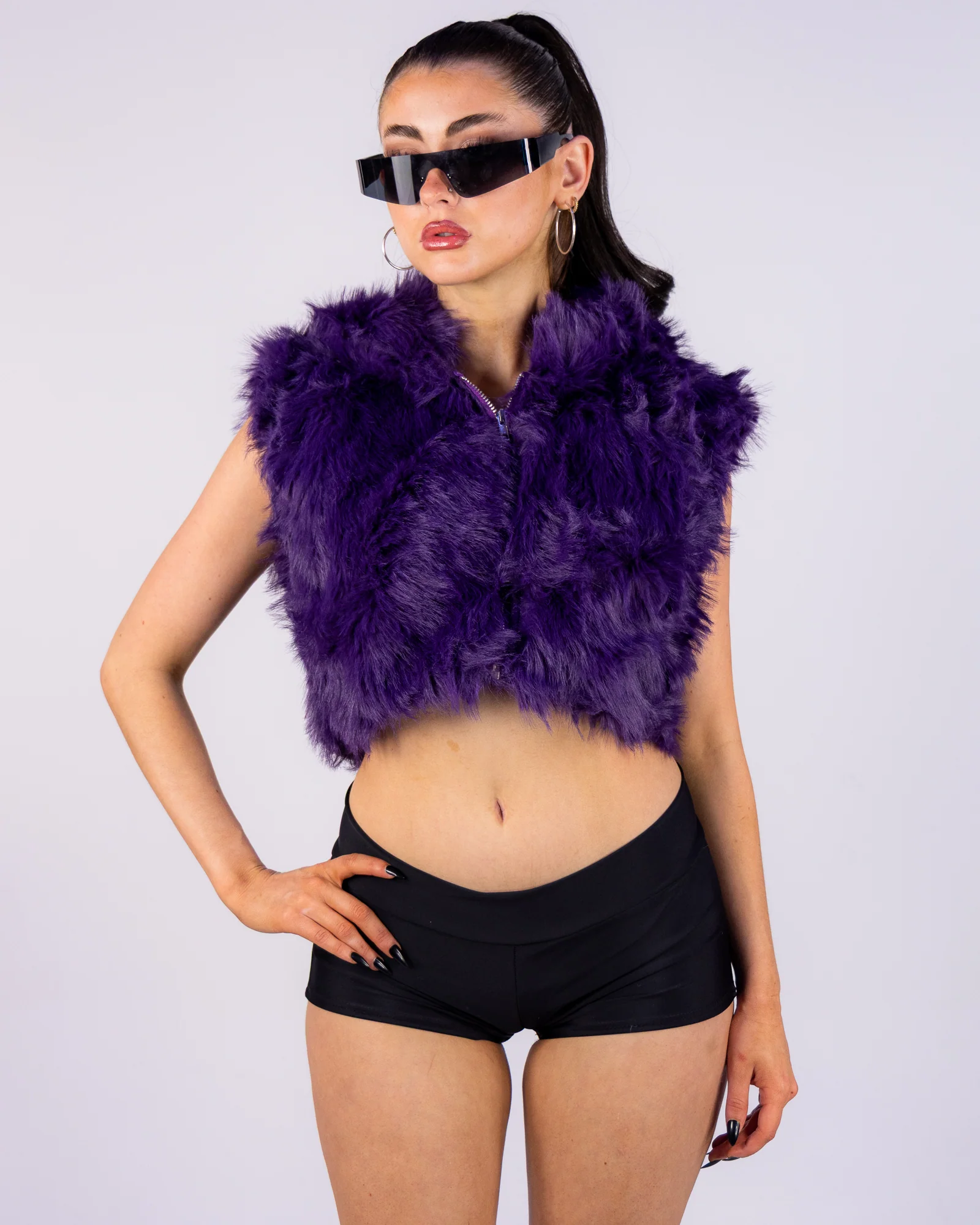 Posh In Purple Women's Faux Fur Vest - Image 2
