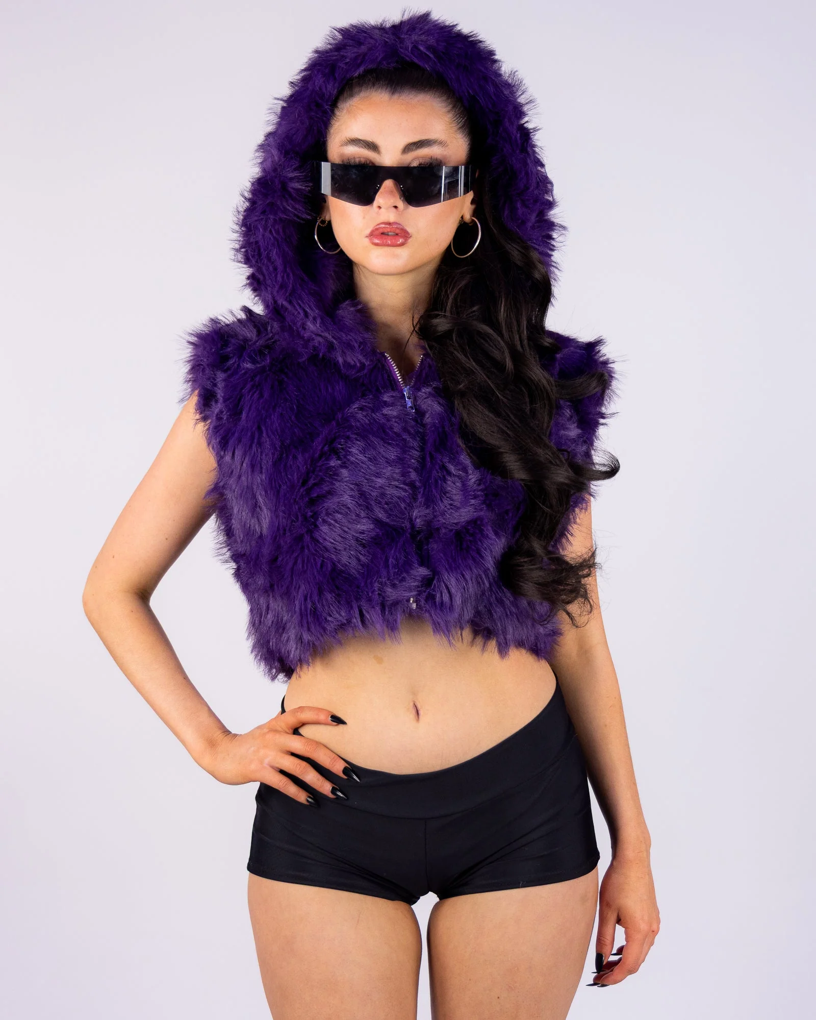Posh In Purple Women's Faux Fur Vest - Image 4