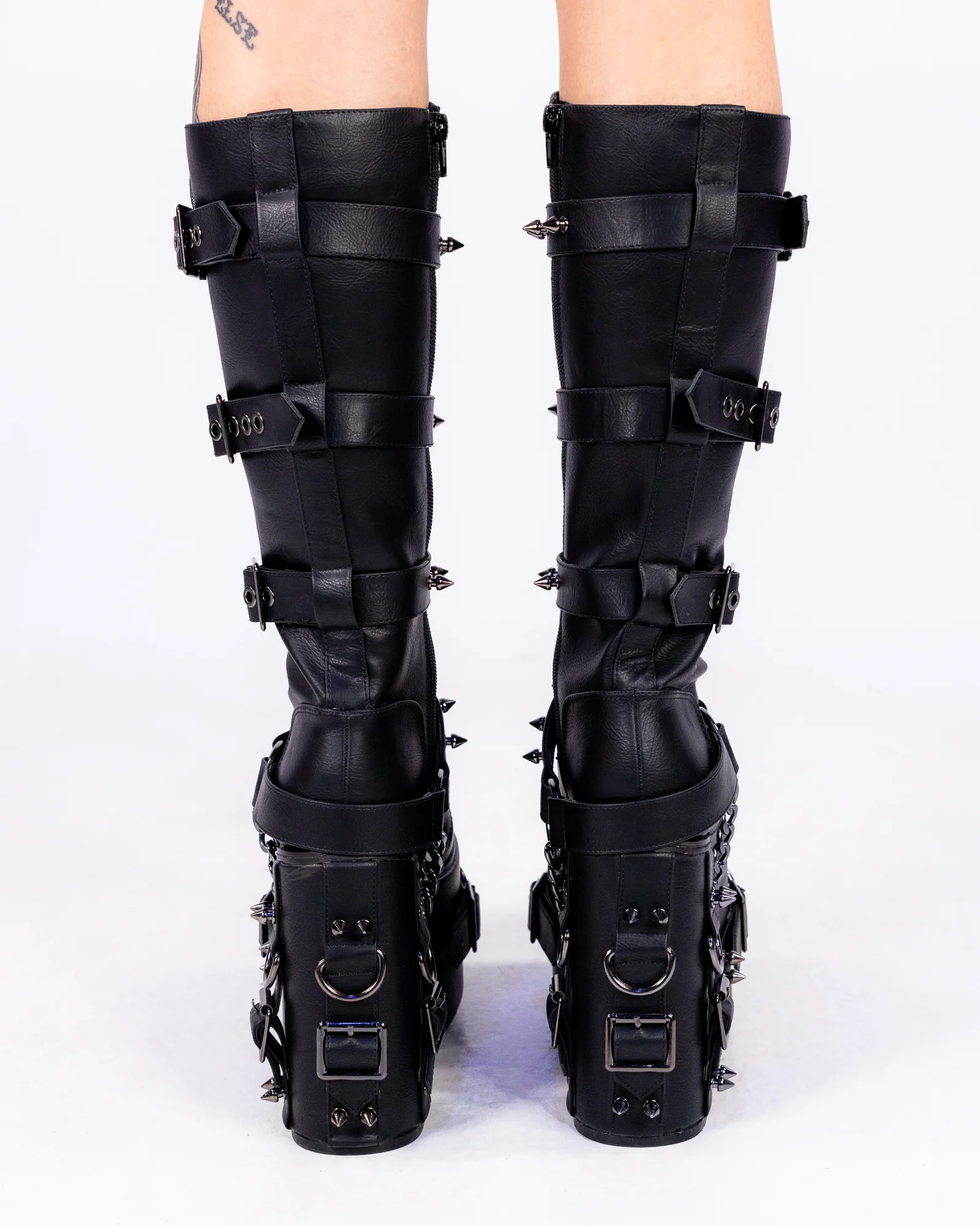 Princess Darkness Women's Black Knee High Platform Boots - Image 4