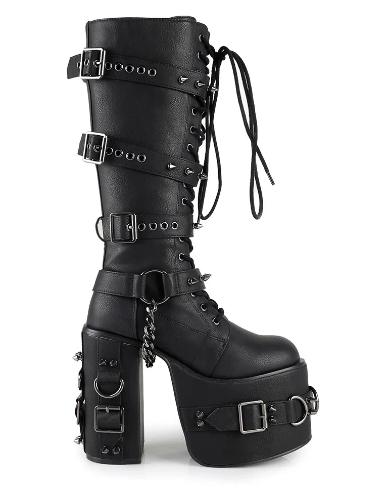 Princess Darkness Women's Black Knee High Platform Boots - Image 6
