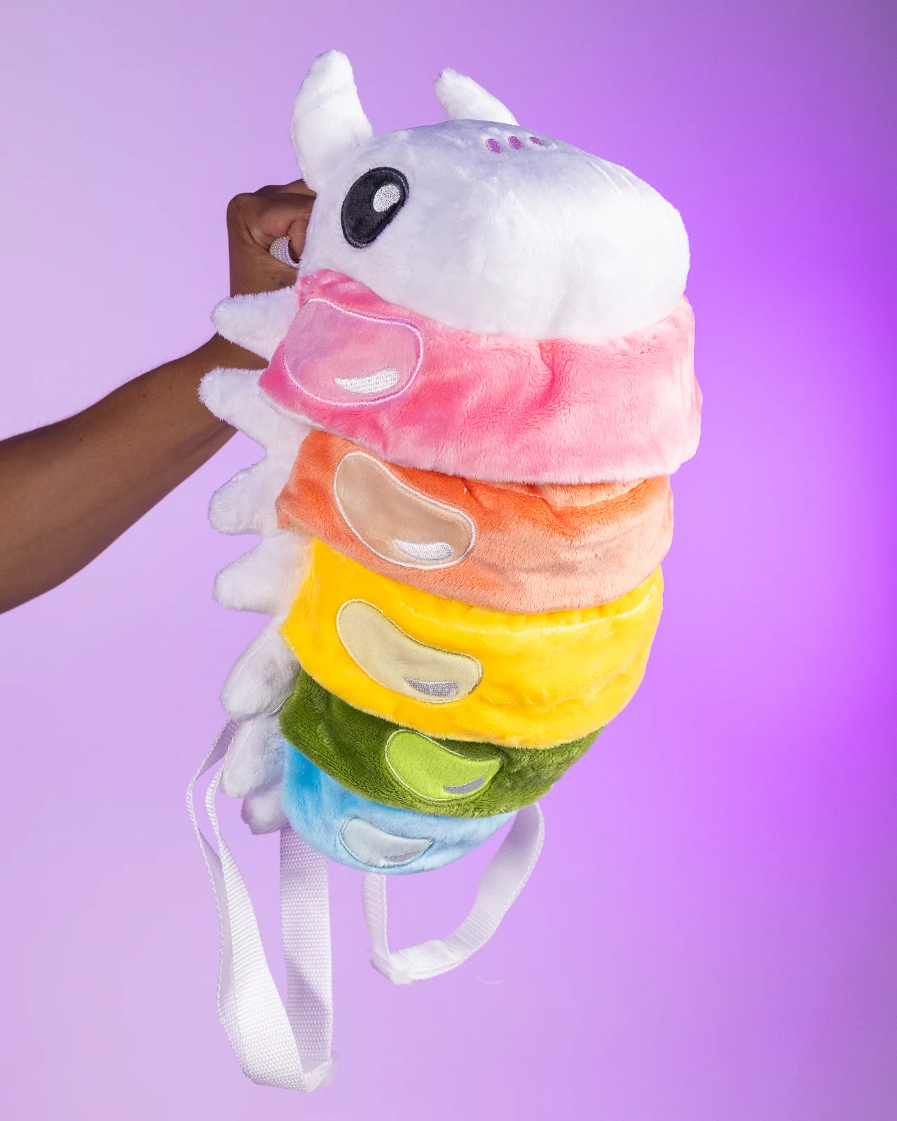 Rainbow Roly Poly Stuffed Backpack - Image 2