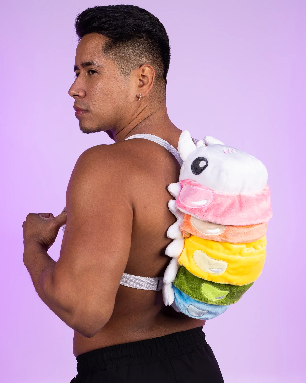 Rainbow Roly Poly Stuffed Backpack - Image 3