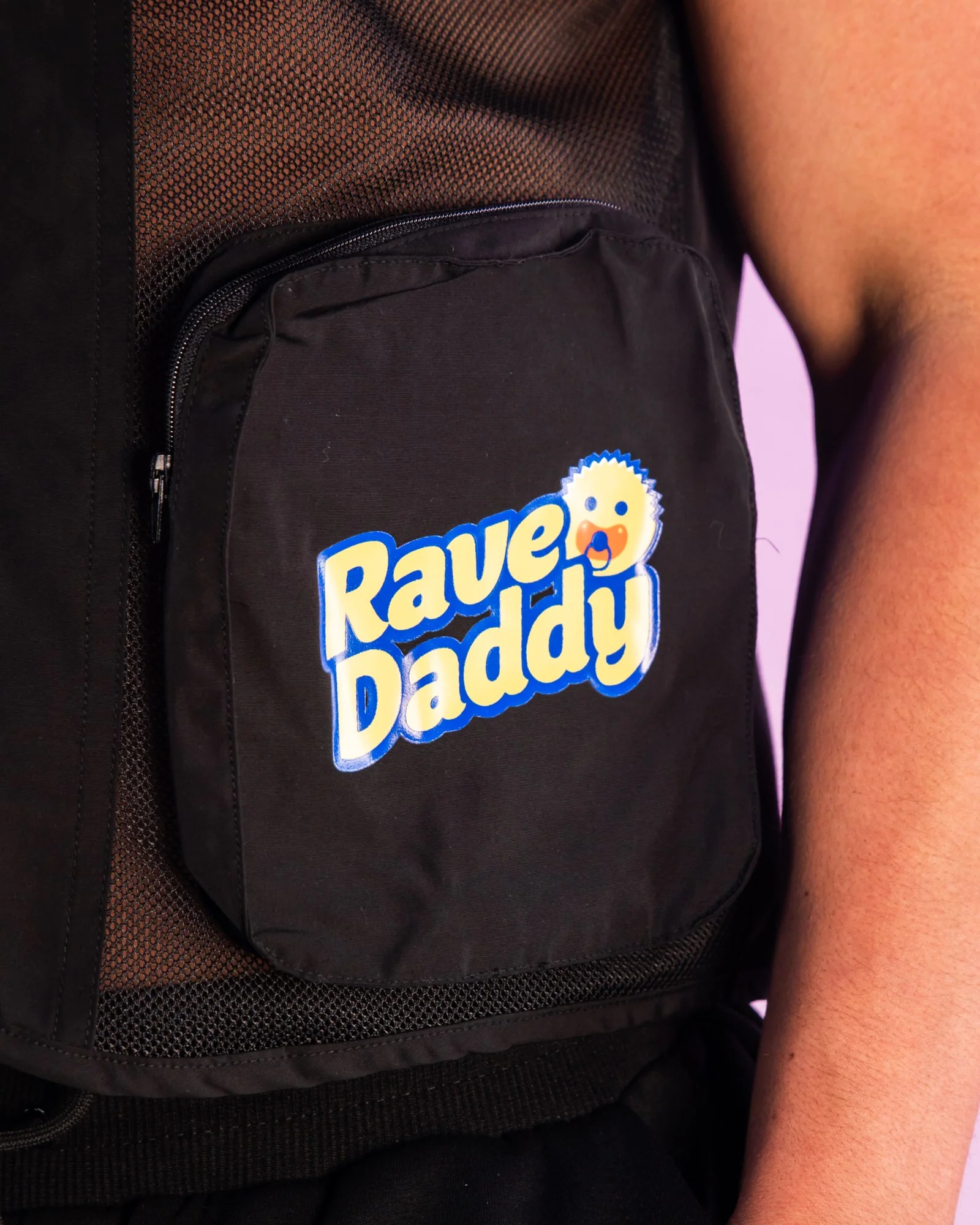 Rave Daddy Yellow and Black Fishnet Utility Vest - Image 7