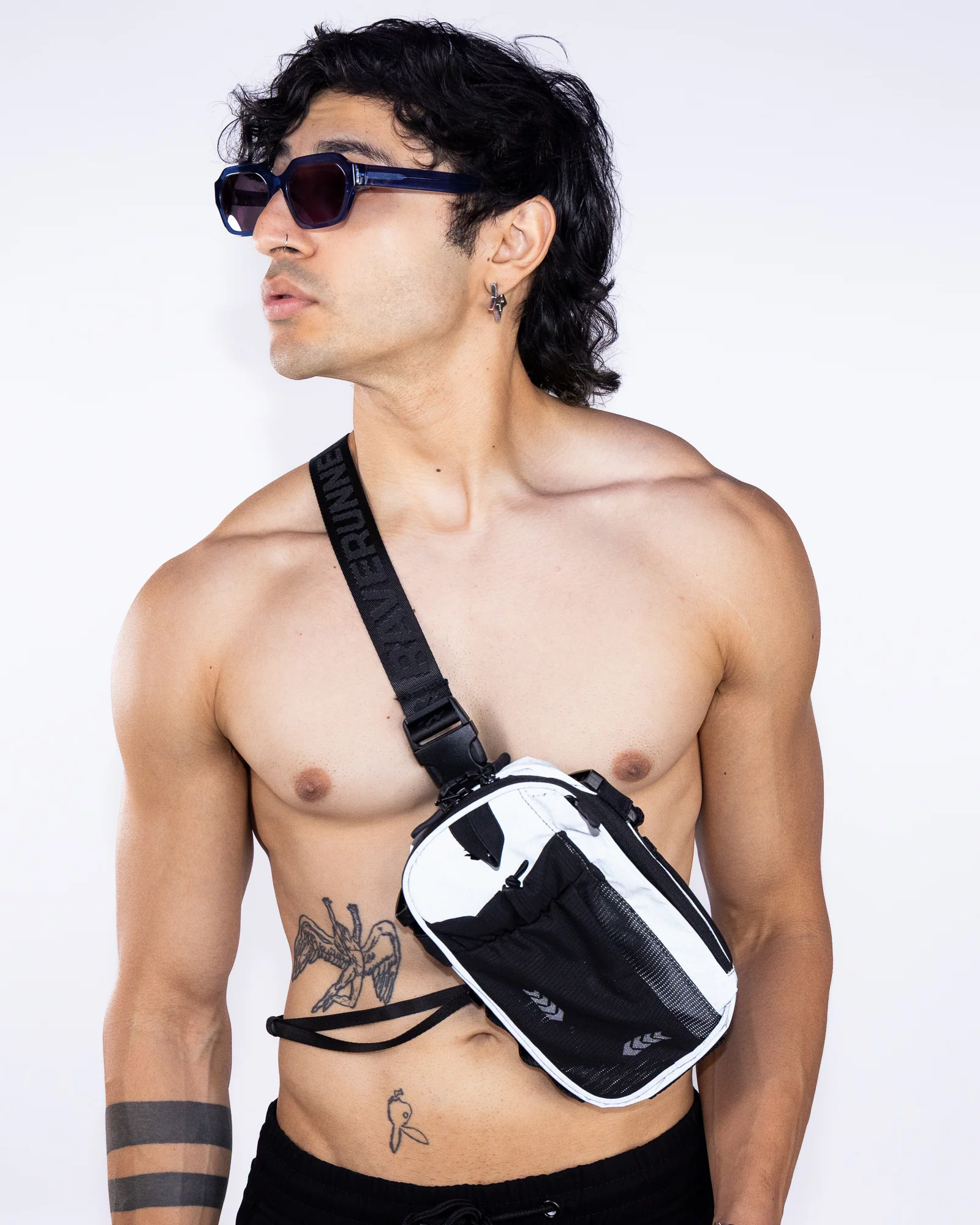 RAVERUNNER Silver Reflective No-Bounce Unisex Fanny Pack