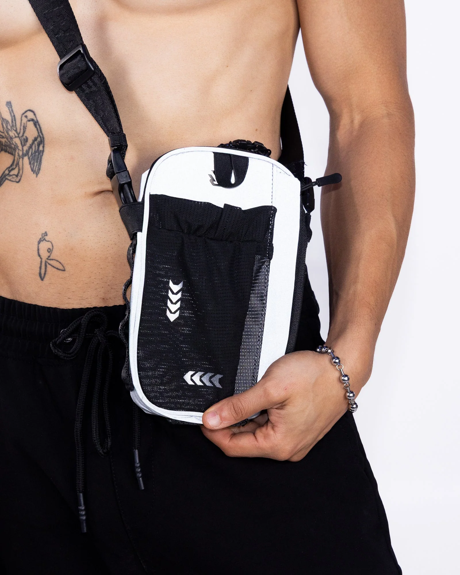 RAVERUNNER Silver Reflective No-Bounce Unisex Fanny Pack - Image 4