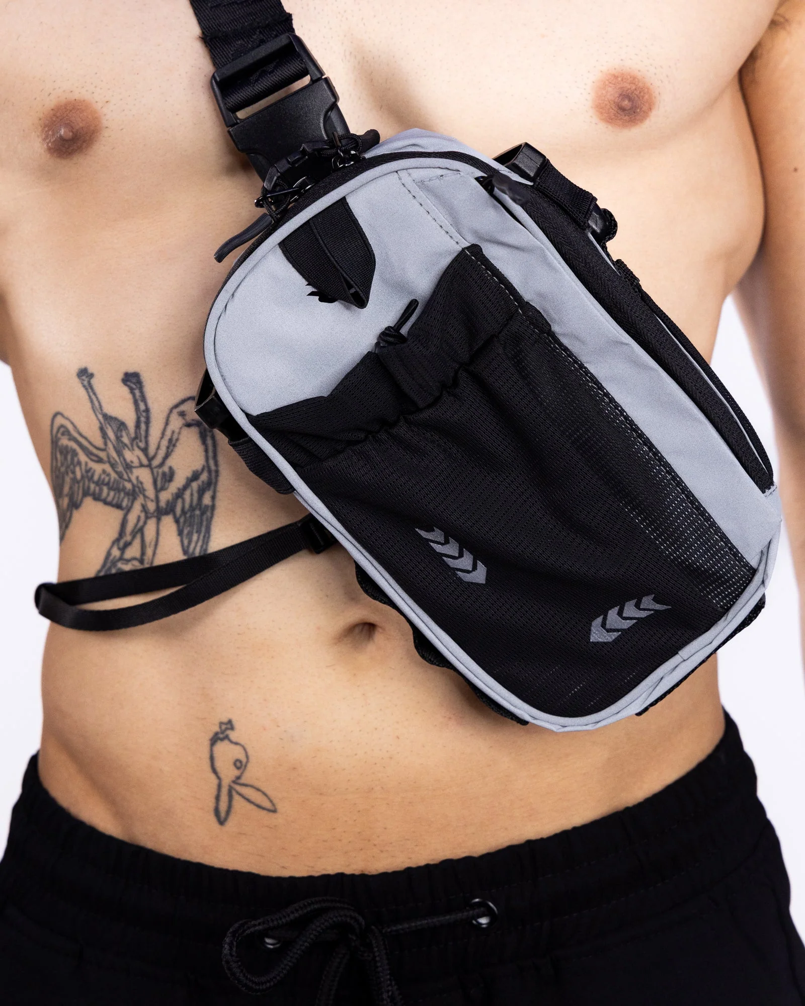 RAVERUNNER Silver Reflective No-Bounce Unisex Fanny Pack - Image 5