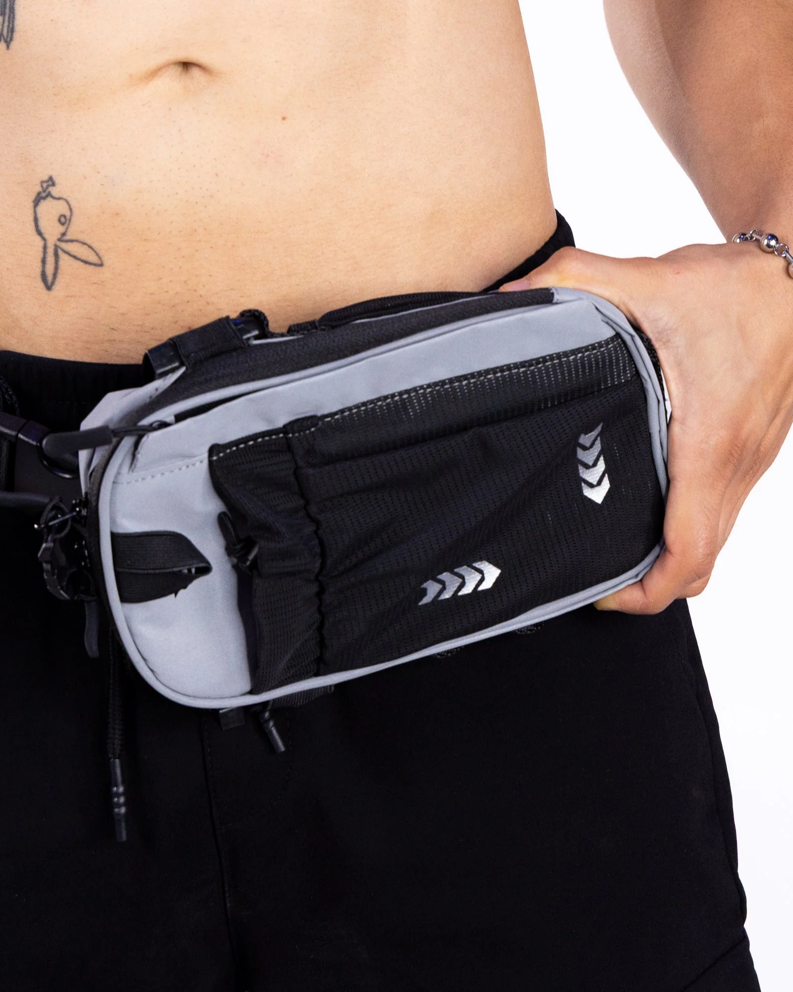 RAVERUNNER Silver Reflective No-Bounce Unisex Fanny Pack - Image 6