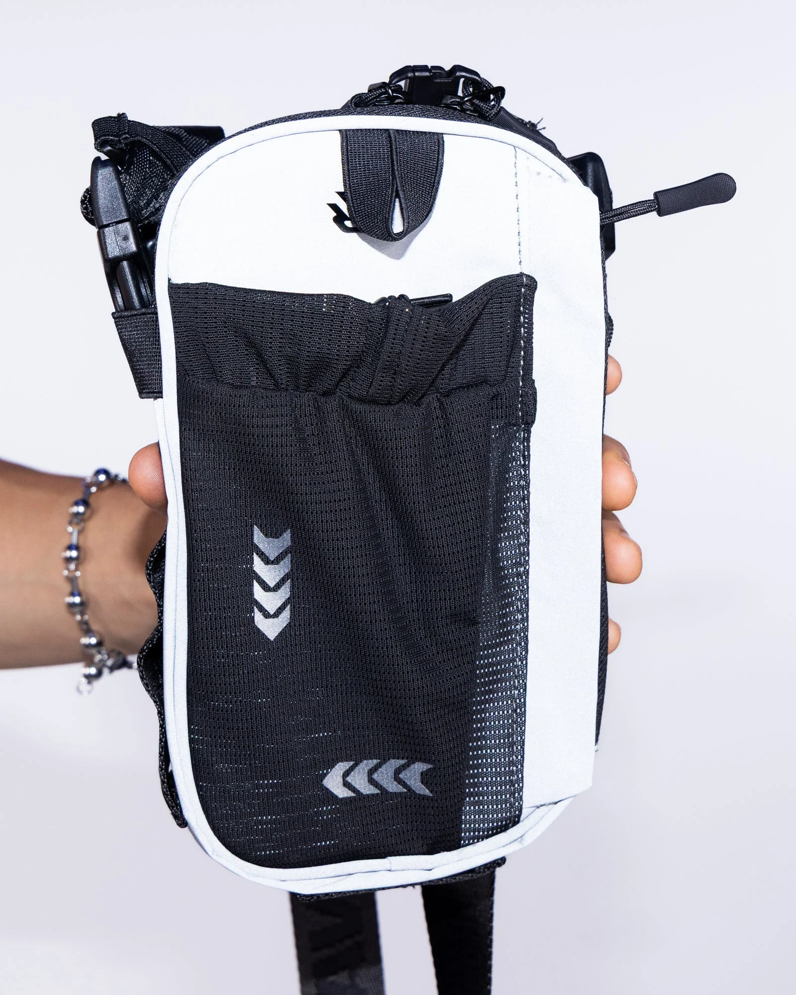 RAVERUNNER Silver Reflective No-Bounce Unisex Fanny Pack - Image 7