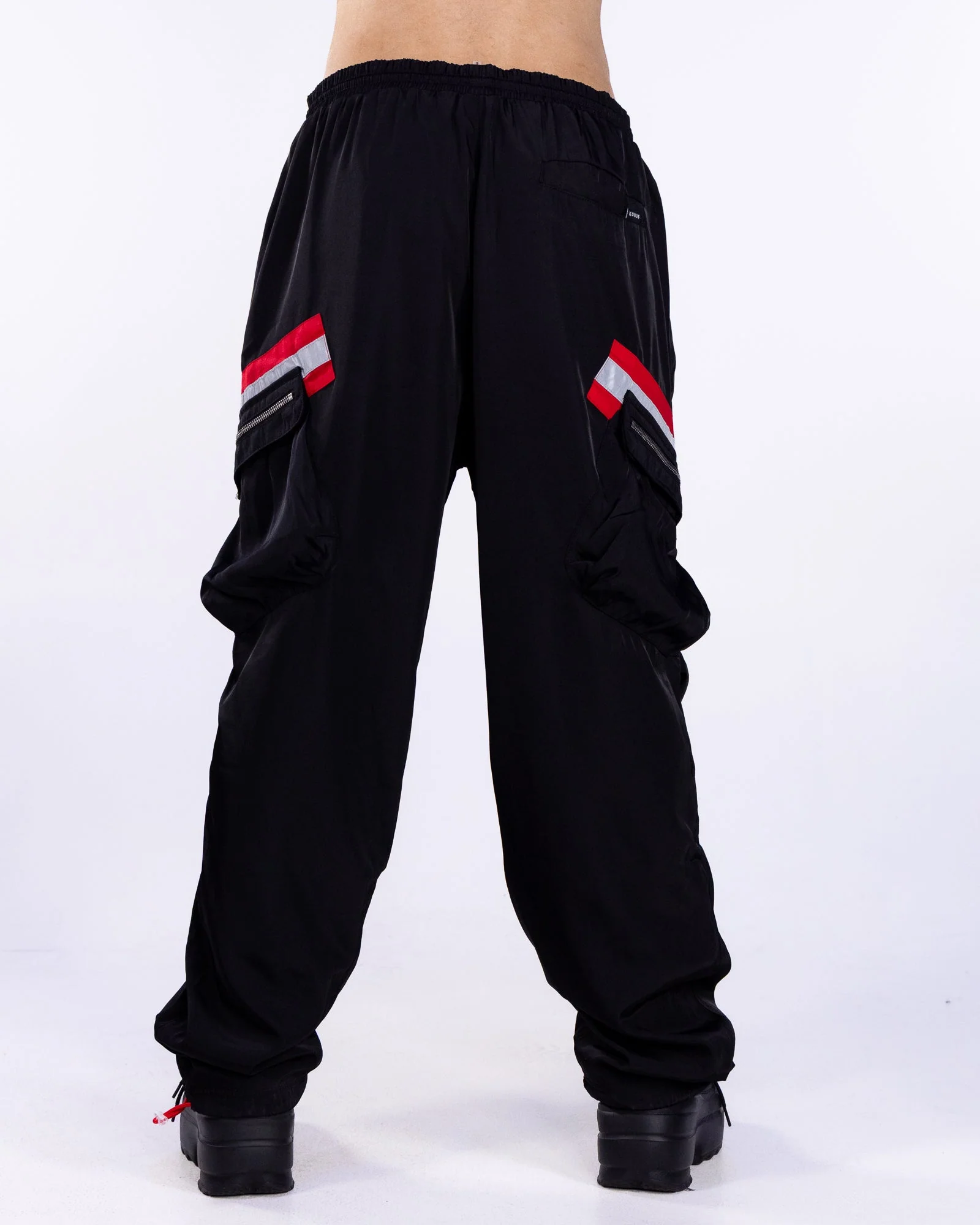 Reflective Tape Men's Black Utility Cargo Pants - Image 5