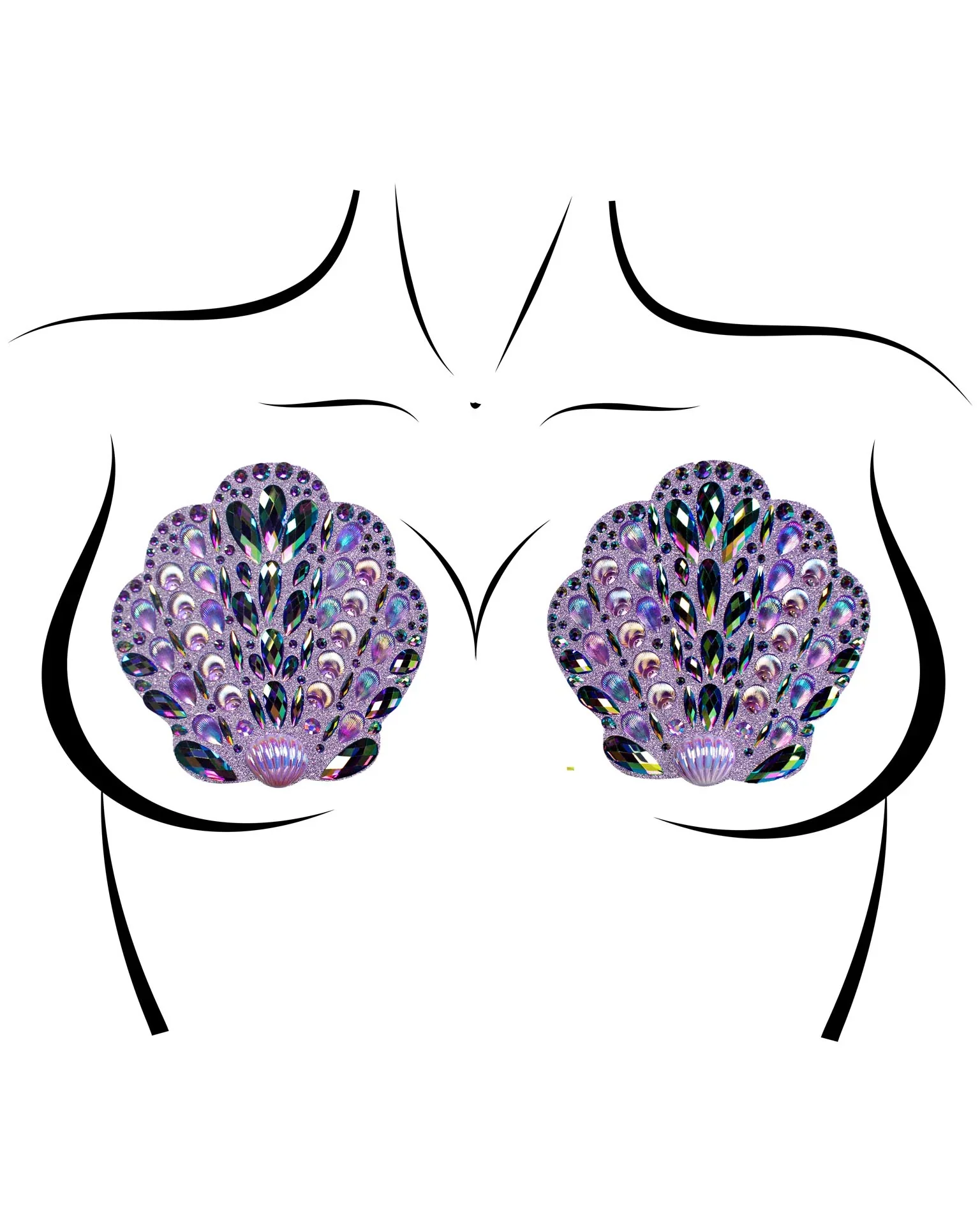 Rhinestone Shell Women's Nipple Covers - Image 6