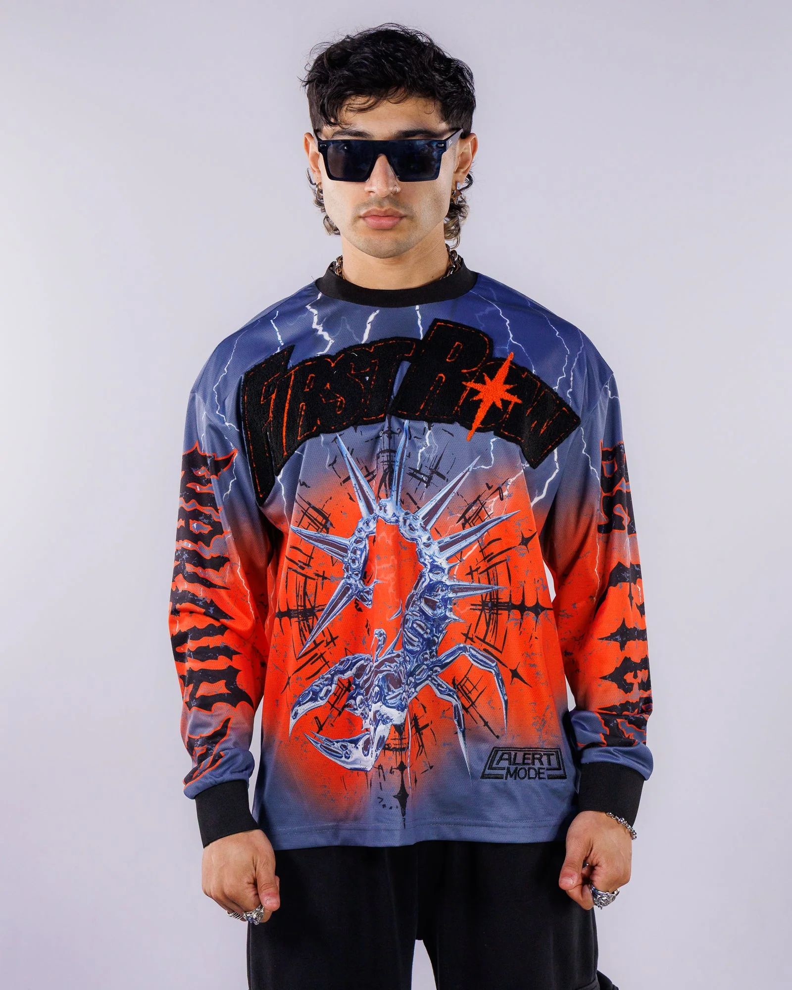 Silent Sting Men's Blue Moto Jersey - Image 3
