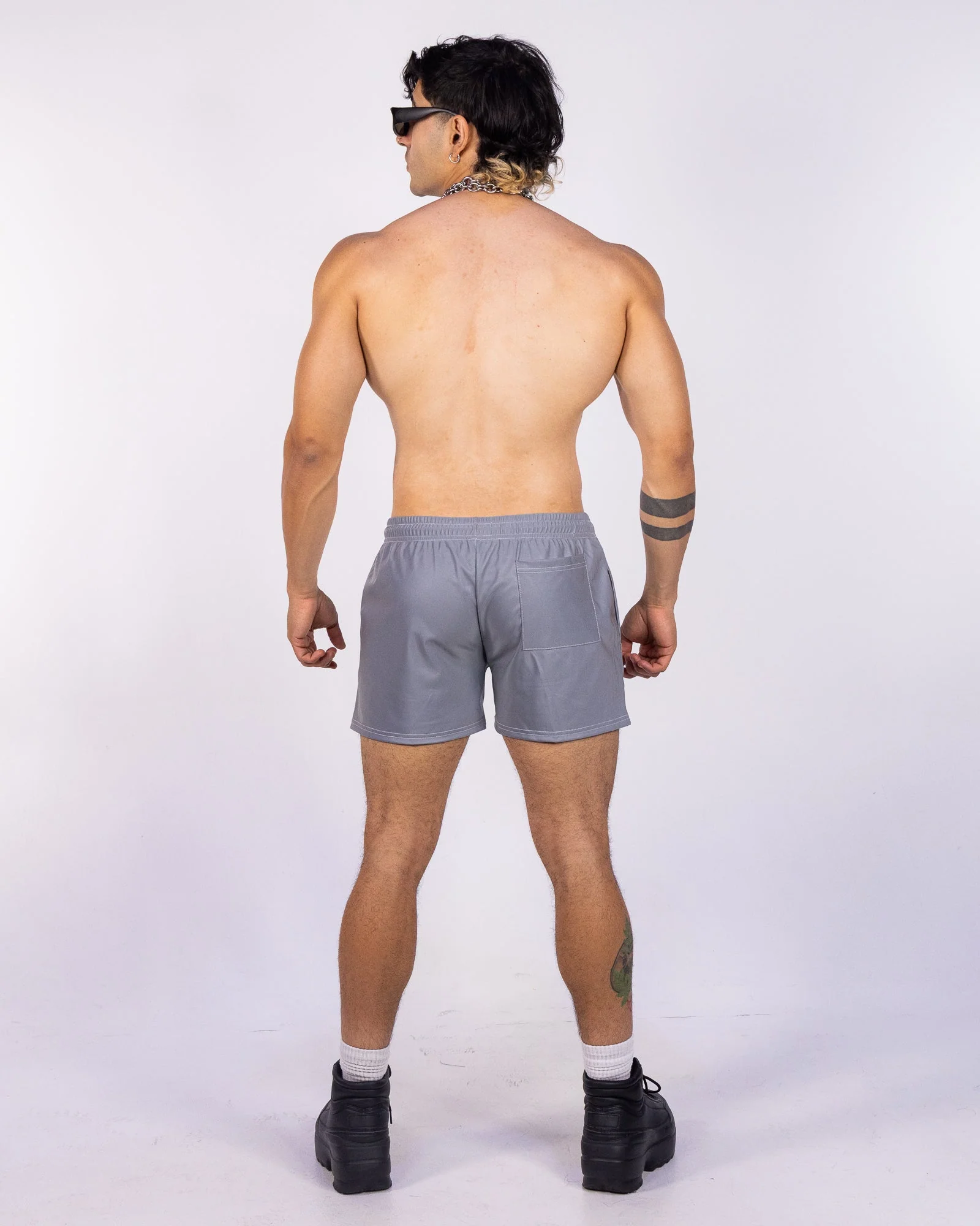 Silver Flash Reflective Drawstring Shorts - Image 7