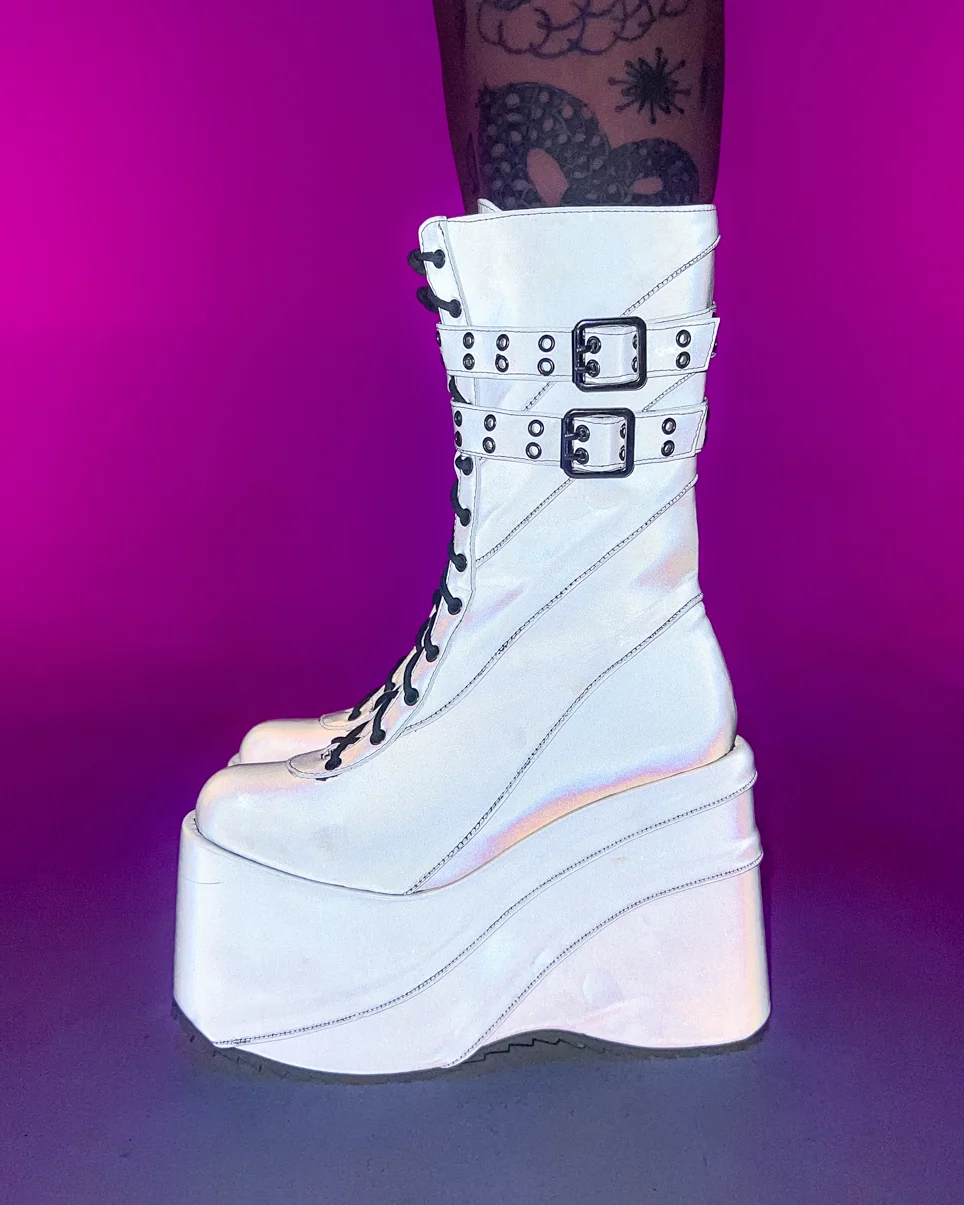 Silver Stardust Platform Boots - Image 7