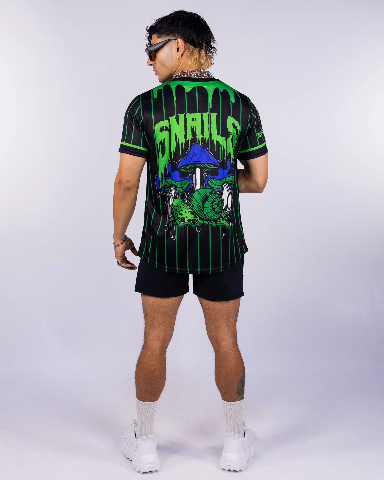 RW x Snails Men's Black/Green Baseball Jersey - Image 8