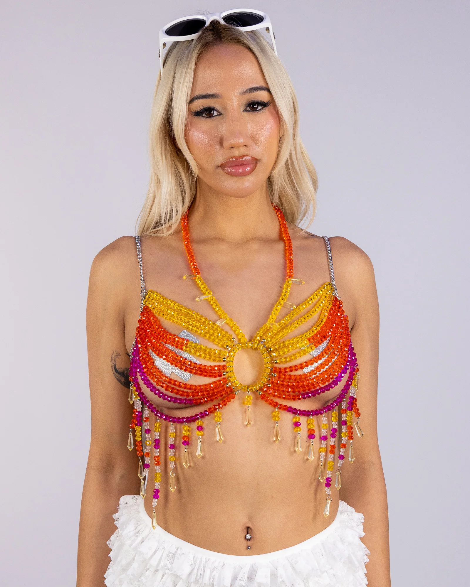 Sunset Rays Women's Orange Bead Top