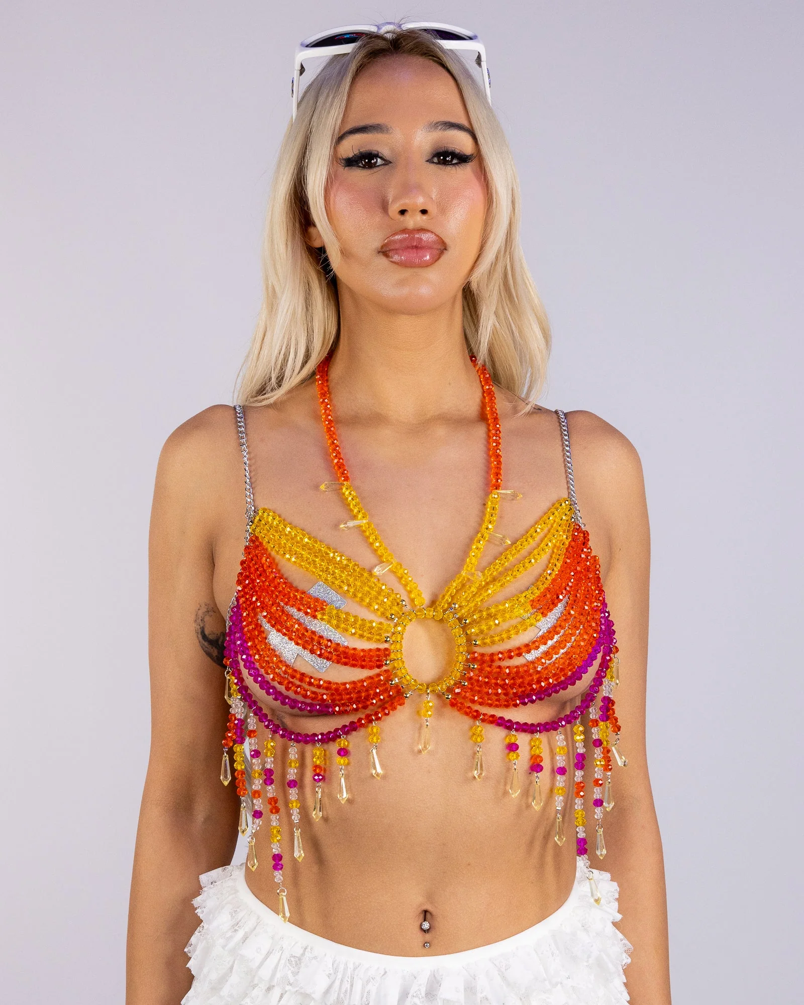 Sunset Rays Women's Orange Bead Top - Image 3