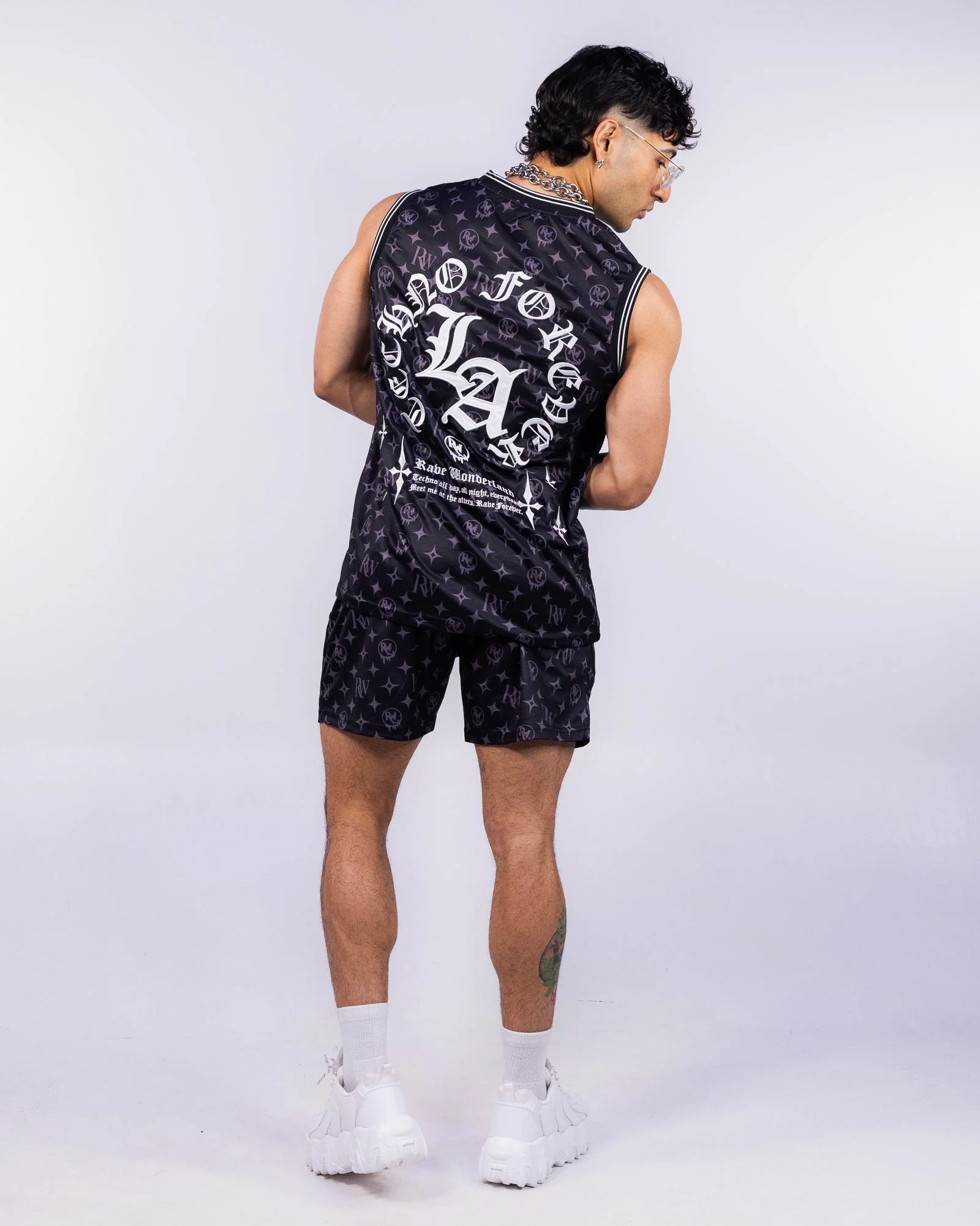 Techno Forever Men's Black Basketball Jersey - Image 3