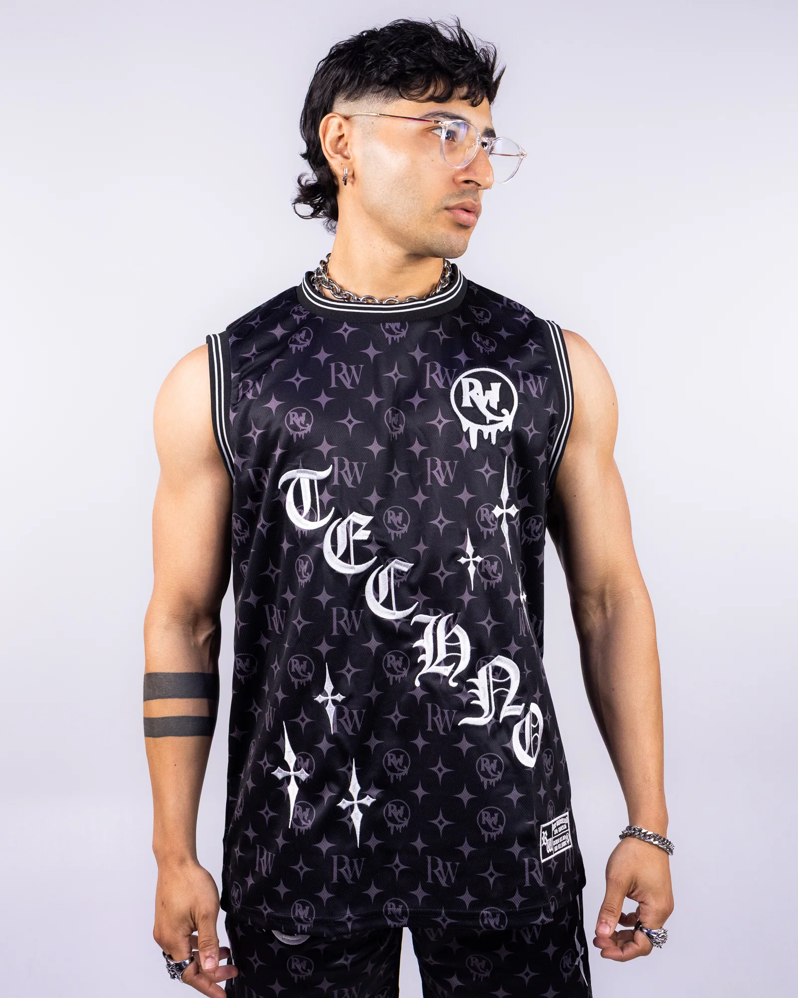 Techno Forever Men's Black Basketball Jersey - Image 4