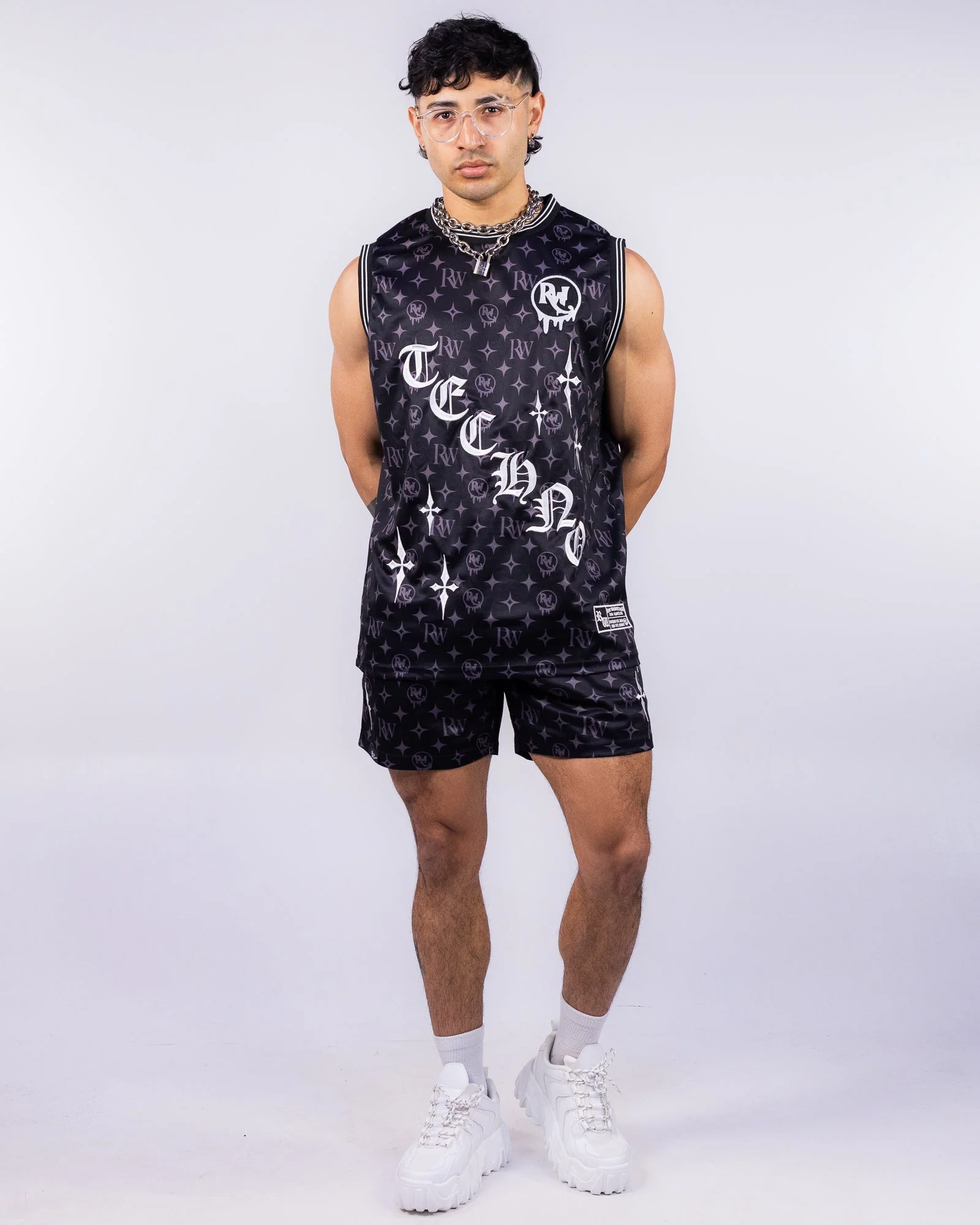 Techno Forever Men's Black Basketball Shorts - Image 5