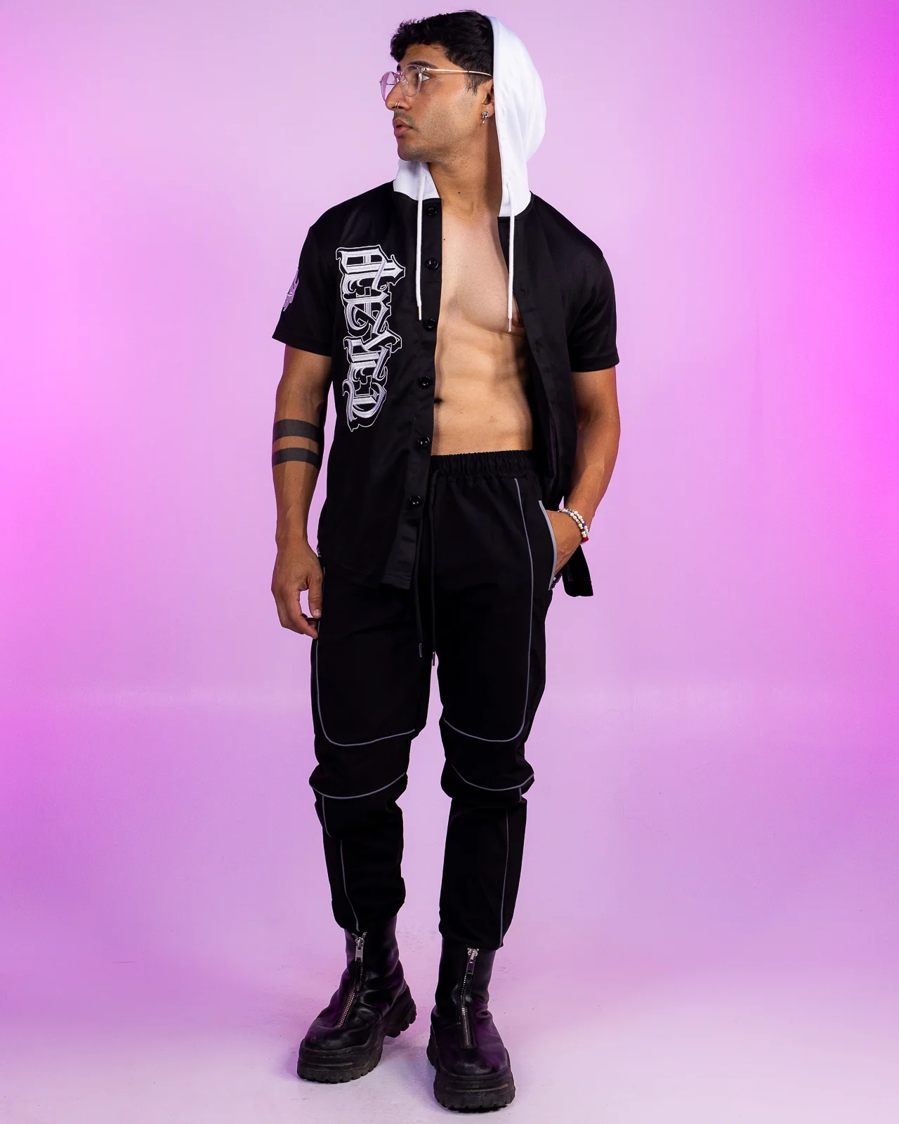 Trap Hooded Baseball Jersey - Image 5