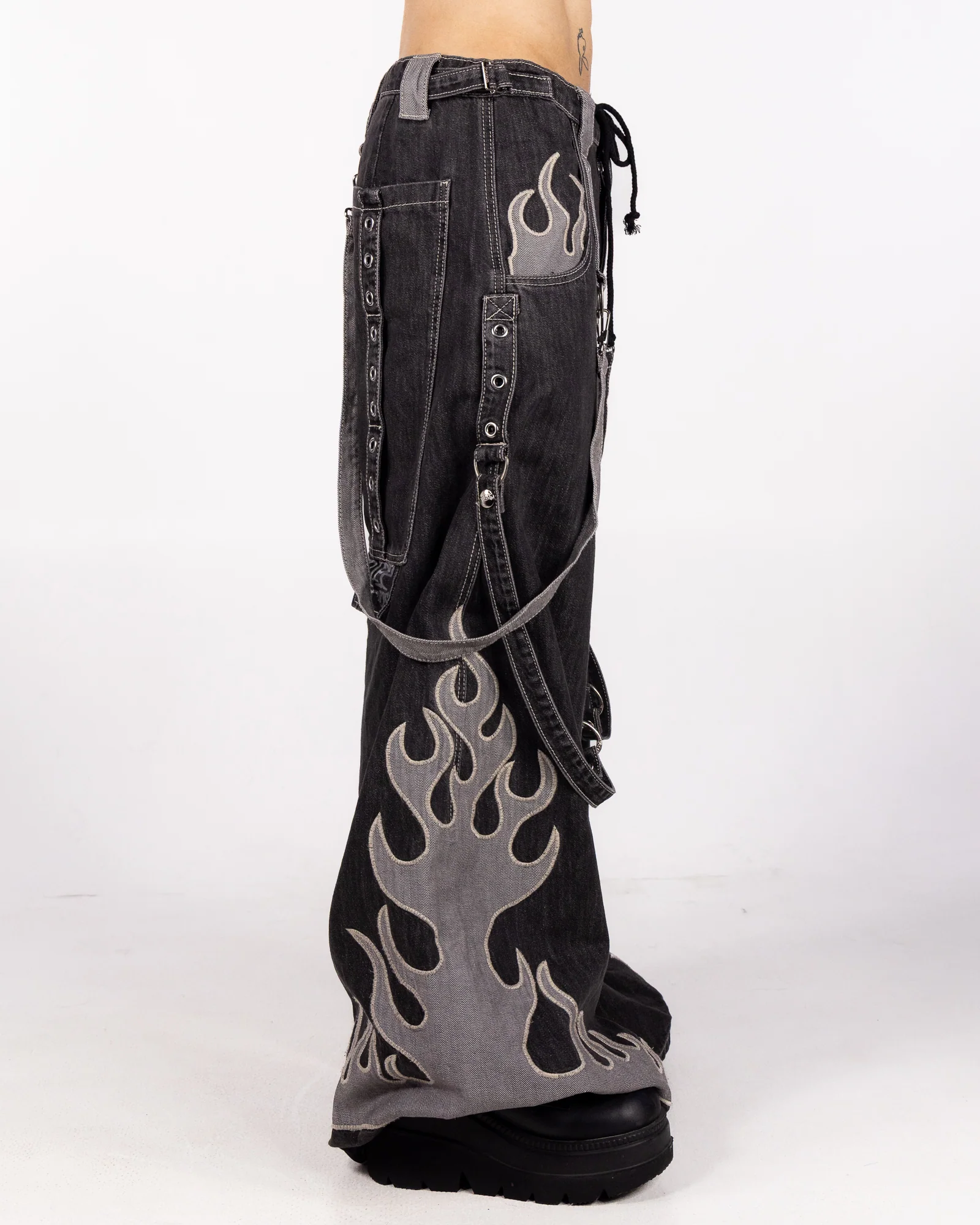 Tripp NYC Super Flame Black Denim Unisex Pant - Image 3