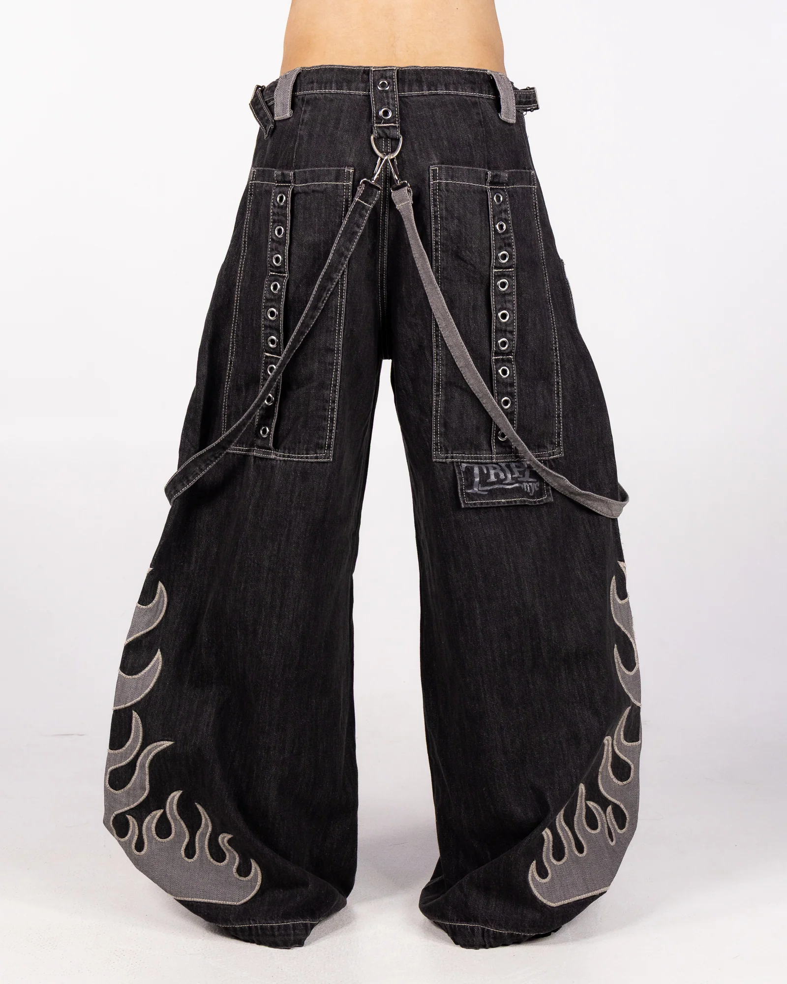 Tripp NYC Super Flame Black Denim Unisex Pant - Image 4