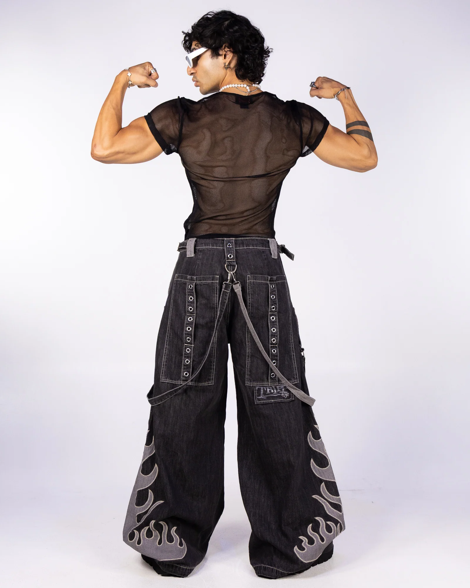 Tripp NYC Super Flame Black Denim Unisex Pant - Image 6