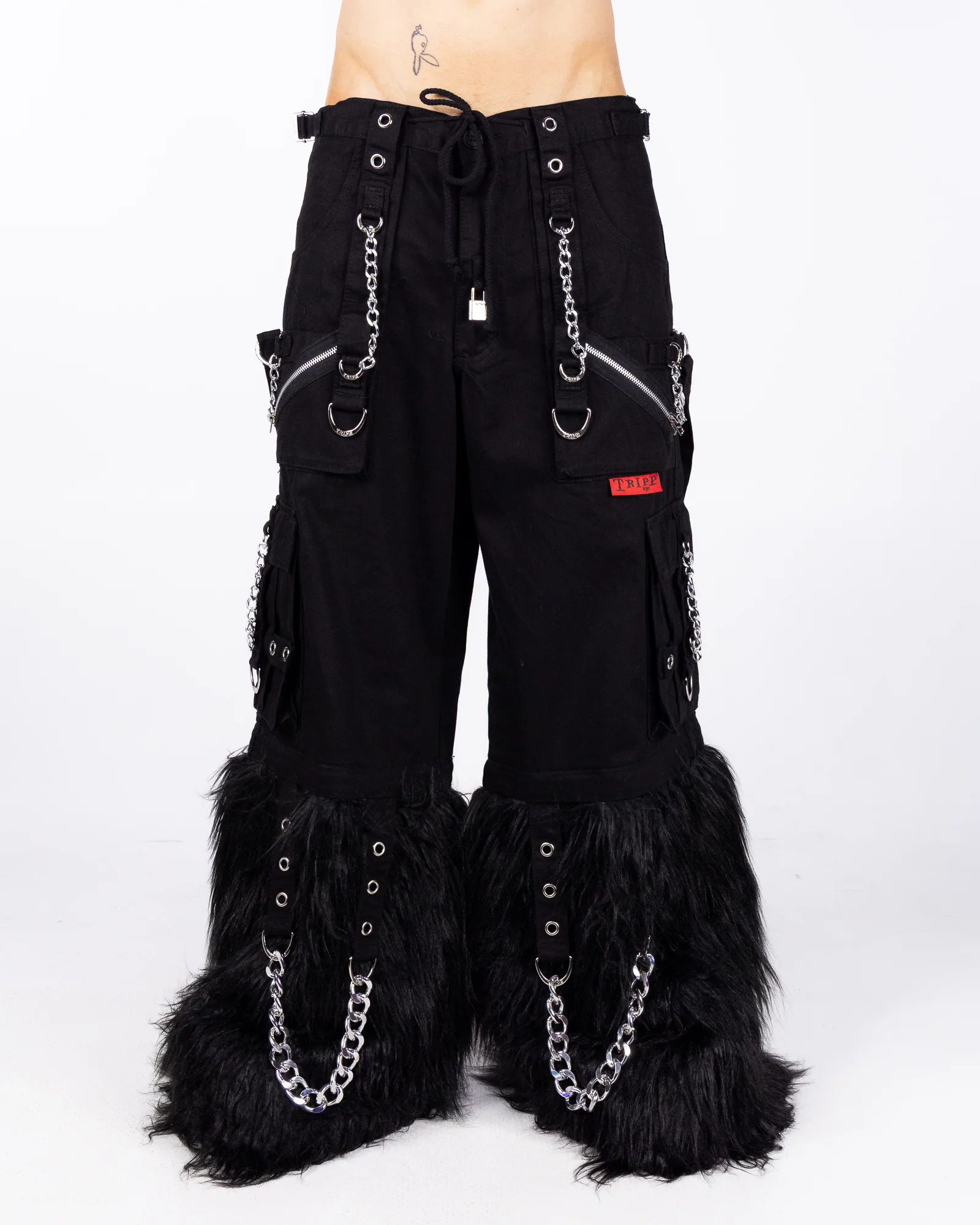 Tripp NYC Zip-Off Furtastic Black Unisex Pant