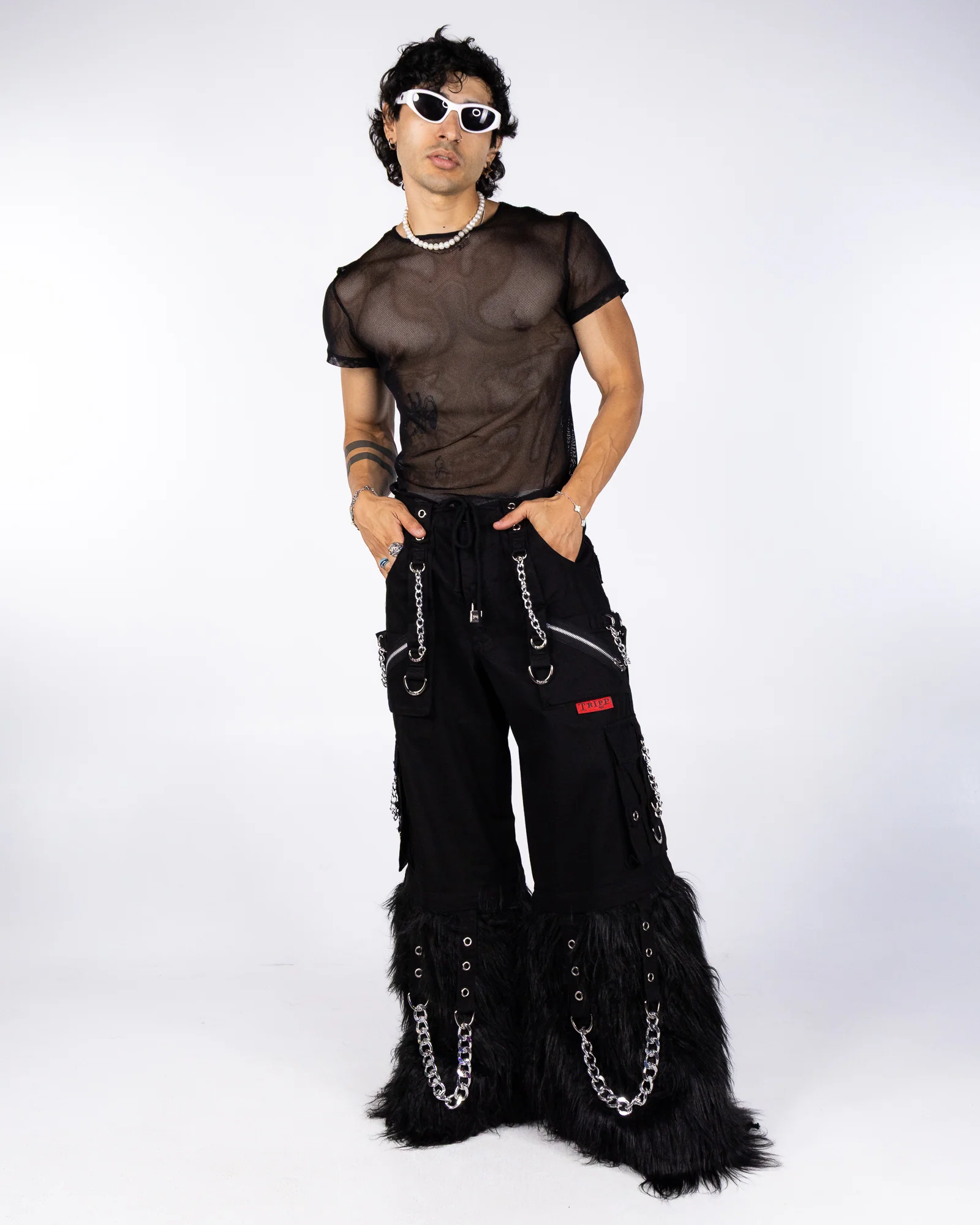 Tripp NYC Zip-Off Furtastic Black Unisex Pant - Image 9