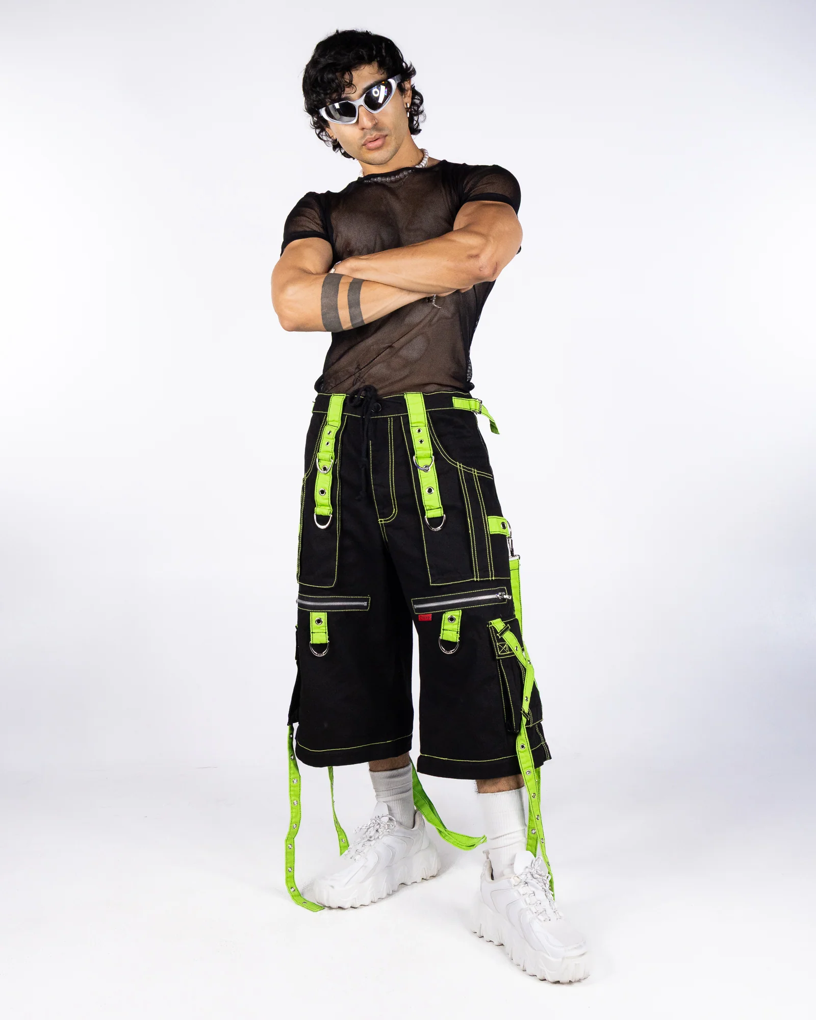 Tripp NYC Zip-Off Harness Dark Street Black/Lime Unisex Pant - Image 10
