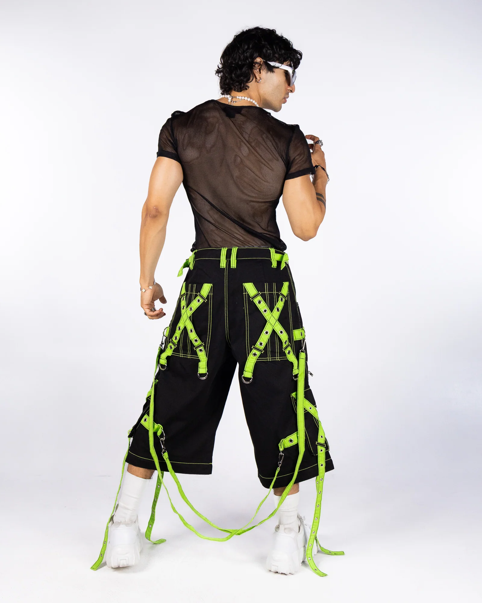 Tripp NYC Zip-Off Harness Dark Street Black/Lime Unisex Pant - Image 11
