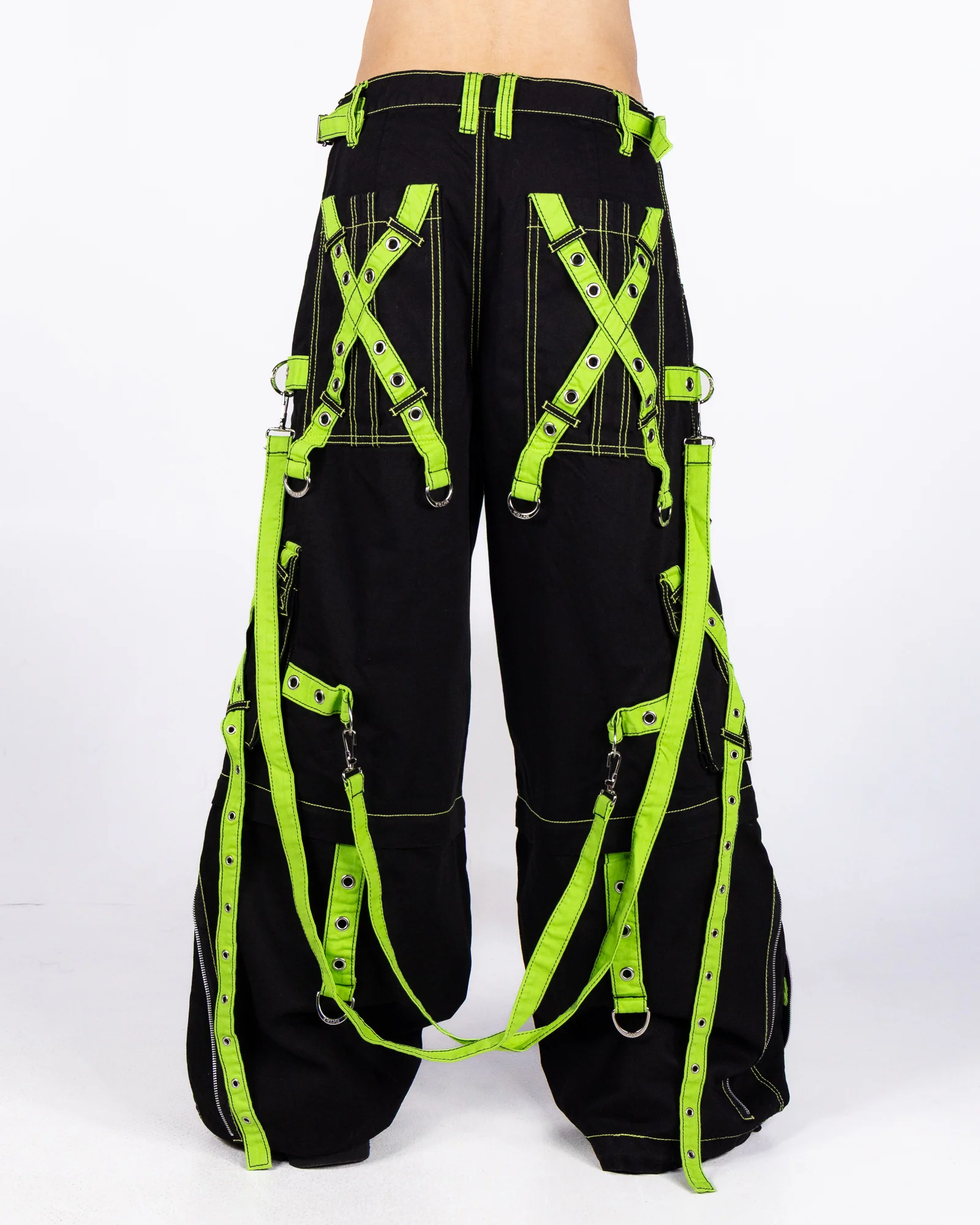 Tripp NYC Zip-Off Harness Dark Street Black/Lime Unisex Pant - Image 4