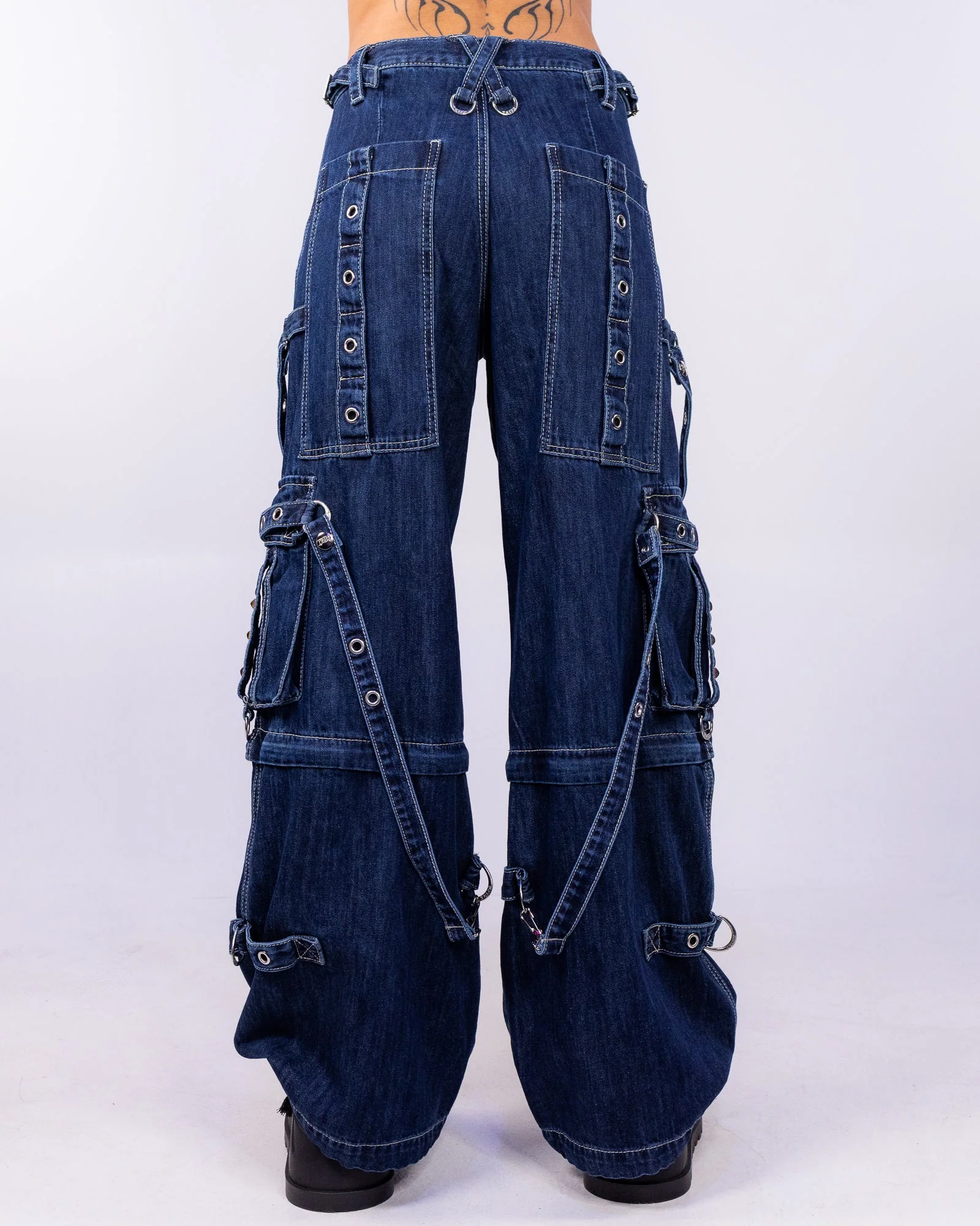 Tripp NYC Zip-Off Indigo Denim Strap Unisex Pant - Image 4