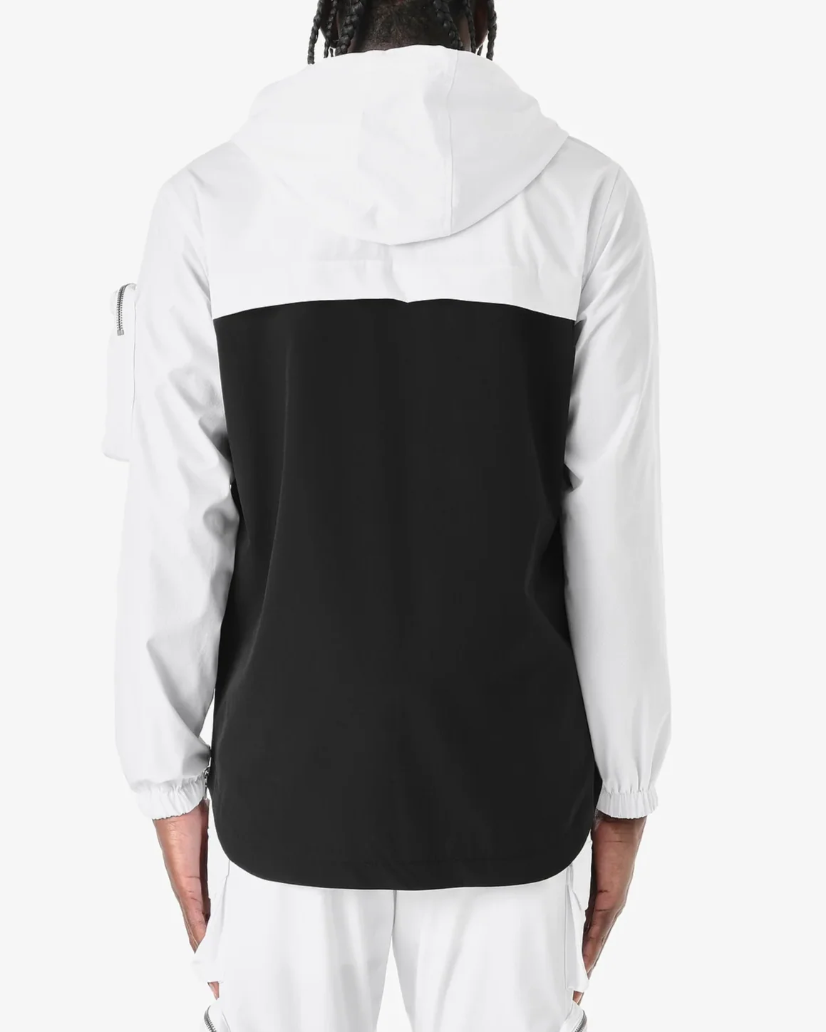 White Pullover Men's Windbreaker - Image 11