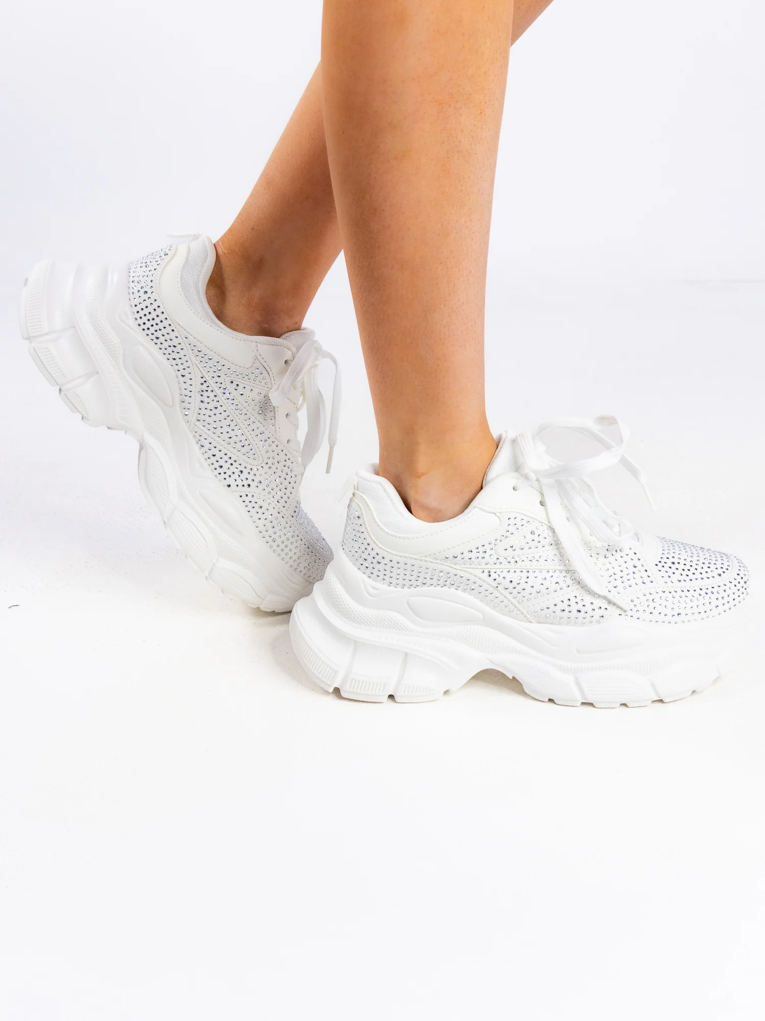White Rain Women's Rhinestone Chunky Sneakers - Image 2