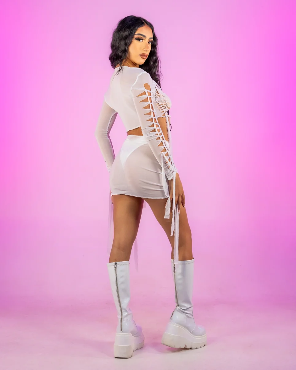 White Shredded Soul 2pc Skirt Set - Image 2