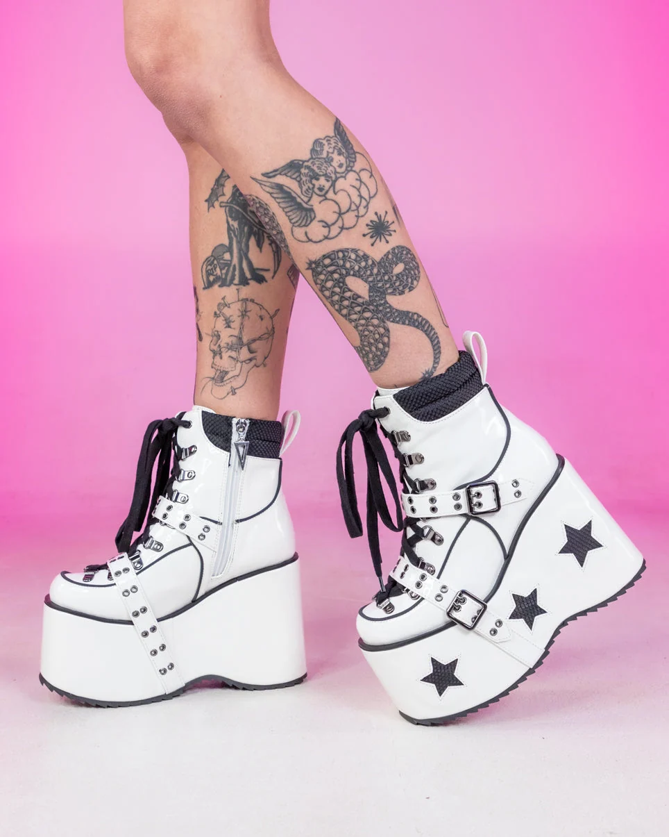 White Spaced Out Platform Boots - Image 2