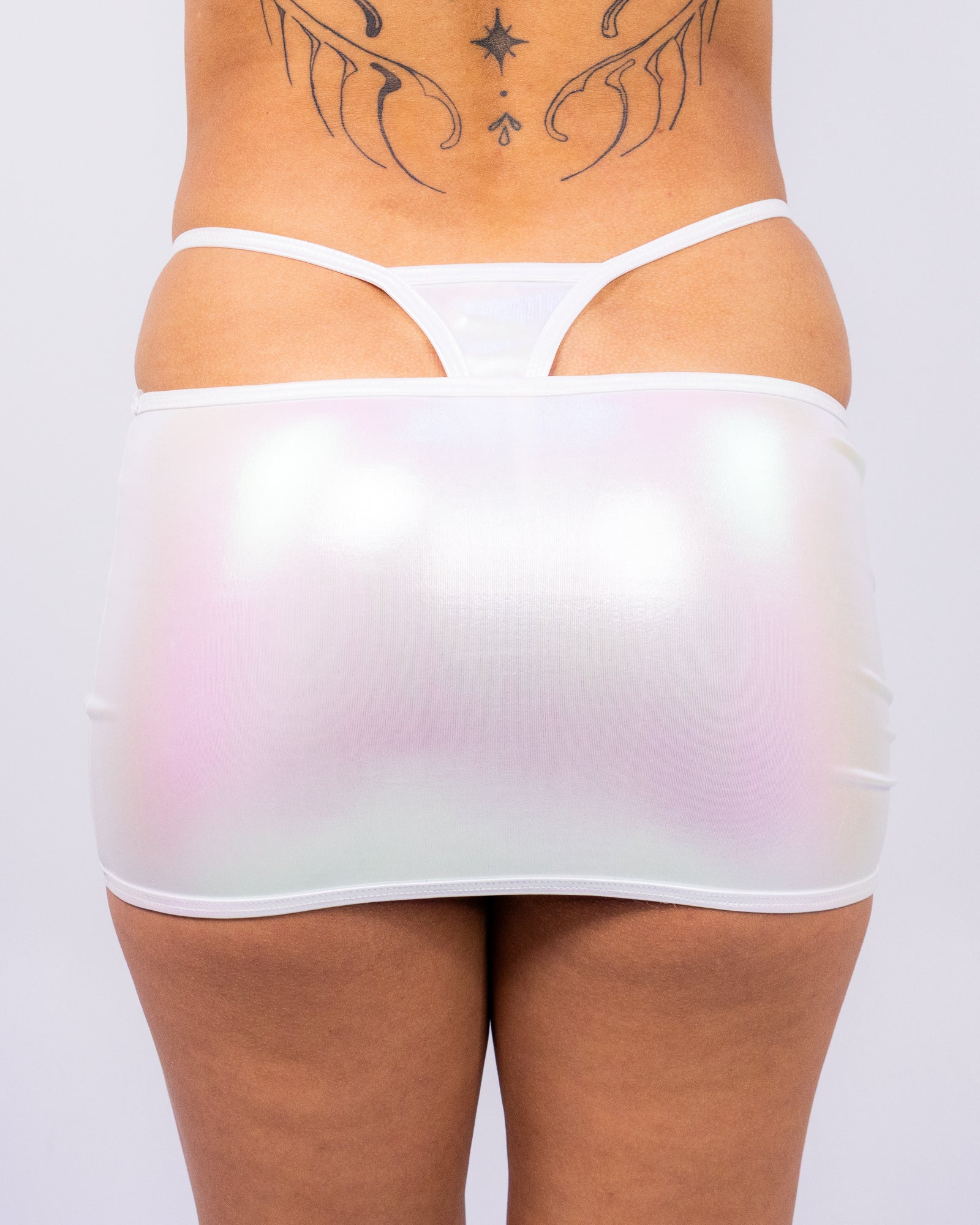 White Aurora Women's Holographic Pencil Skirt - Image 4