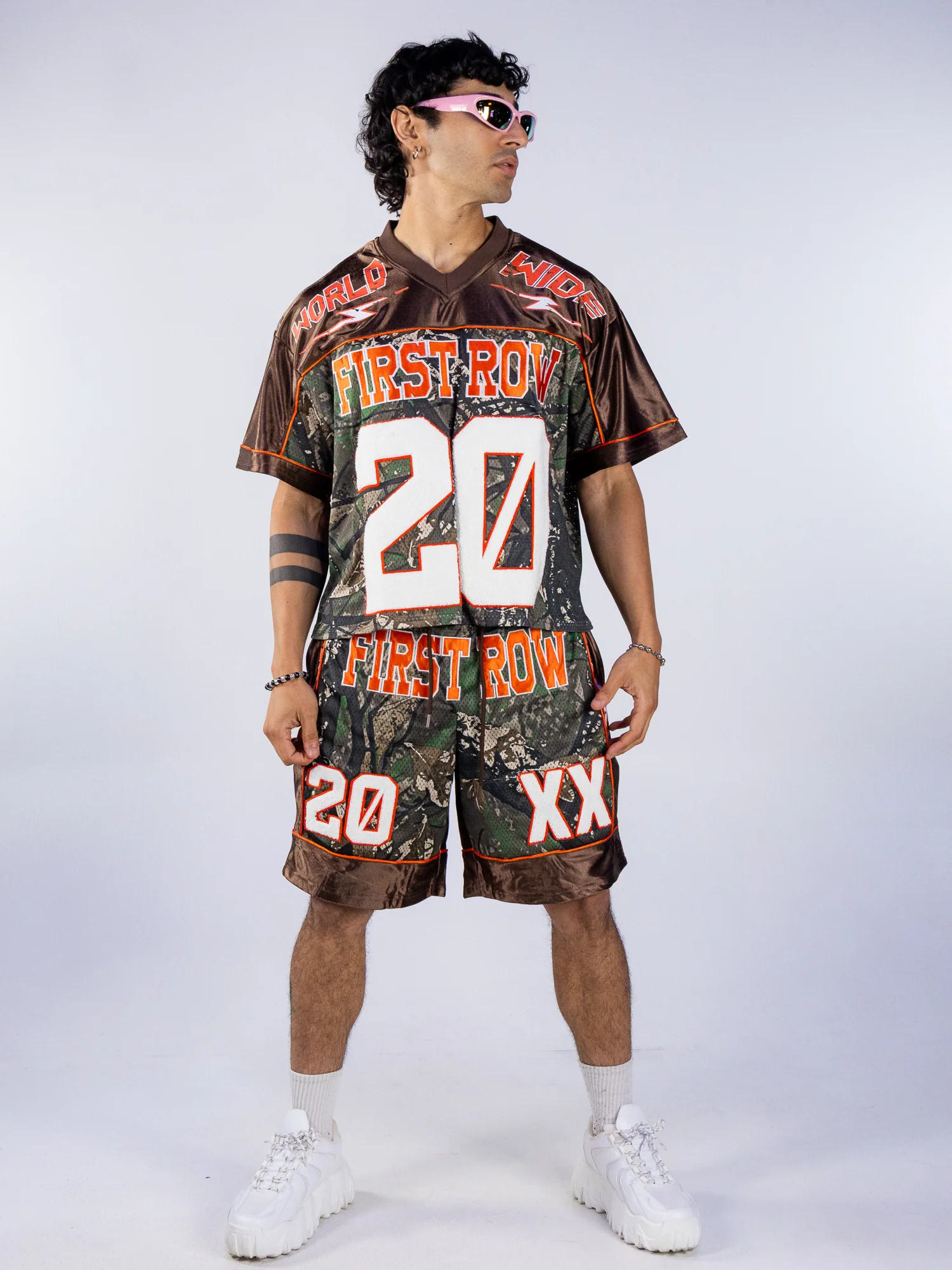 World Wide Legend Men's Brown Camo Football Jersey - Image 6