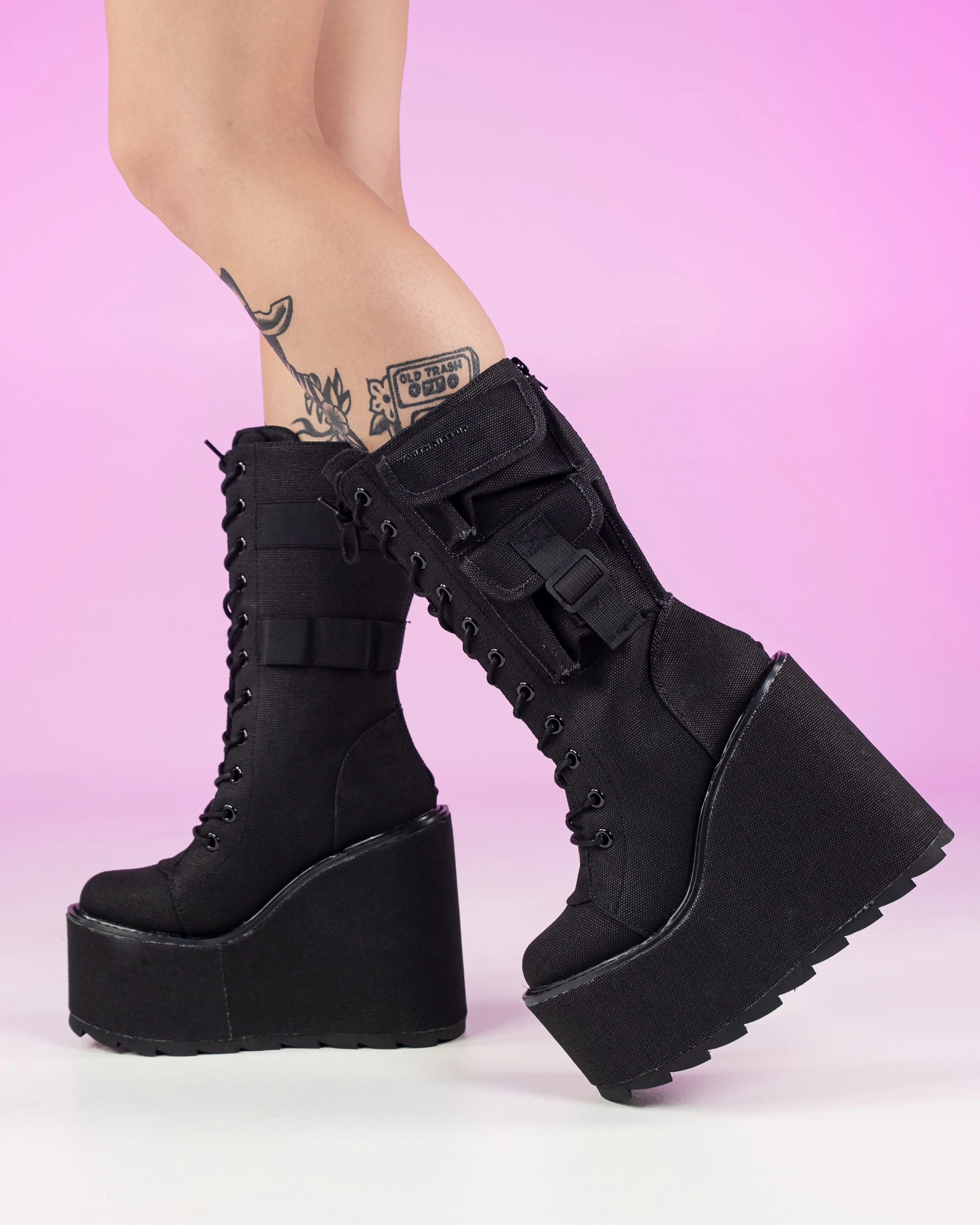 YRU Dune Desert Black Platform Shoes - Image 2
